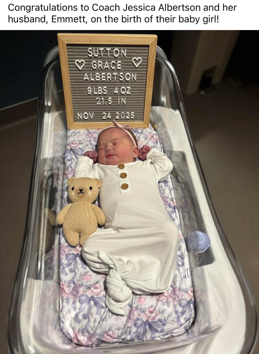 Our Lutheran Volleyball family just got bigger! Congratulations to freshman coach Jessica Albertson  and her husband on the birth of their beautiful baby girl! 💗