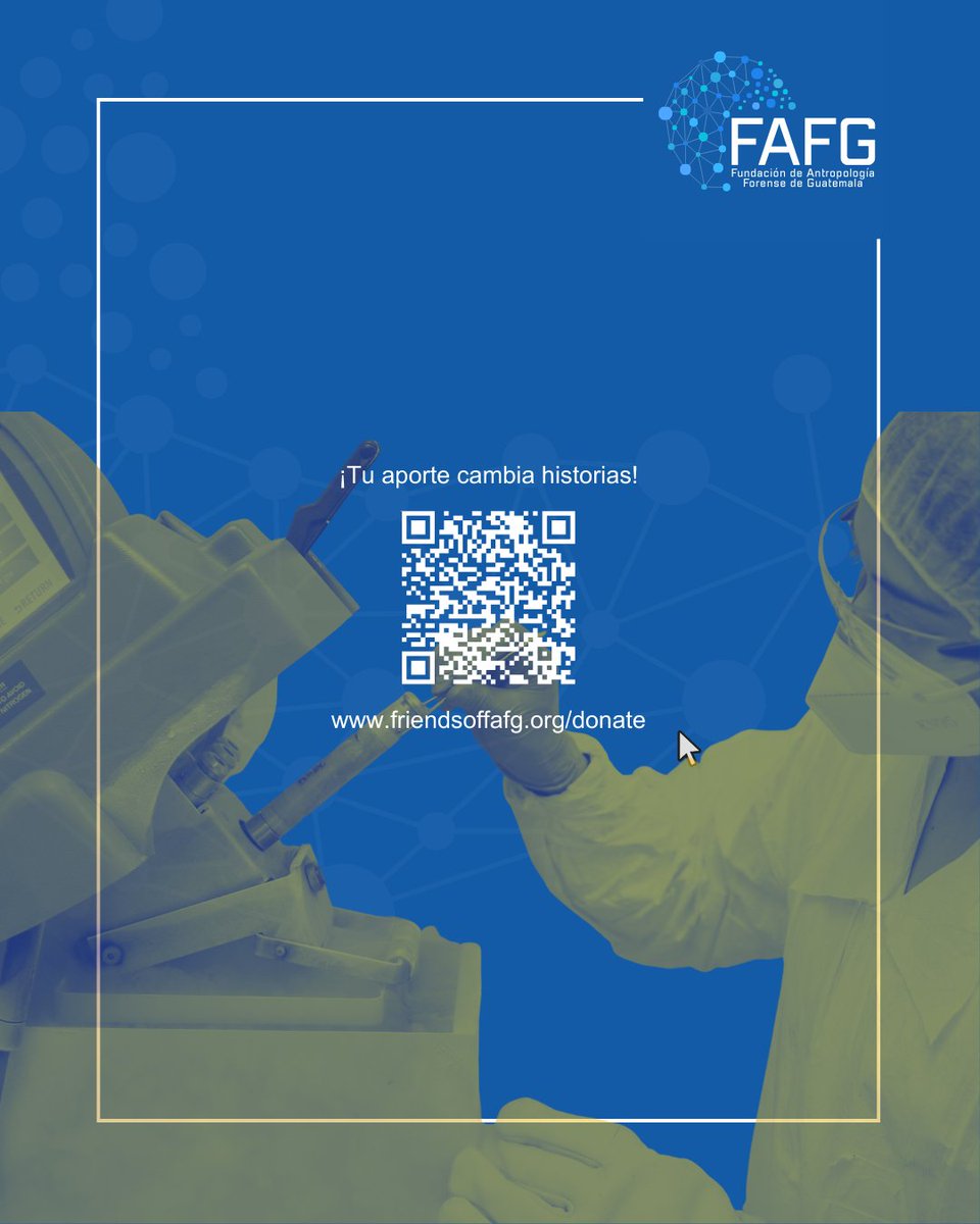 FAFGuatemala's tweet image. La ciencia forense ayuda a devolver nombres, verdad y dignidad.
¿Quieres saber cómo lo hacemos?”
👉 Búscanos en nuestro sitio web y comenta qué te gustaría conocer más. fafg.org