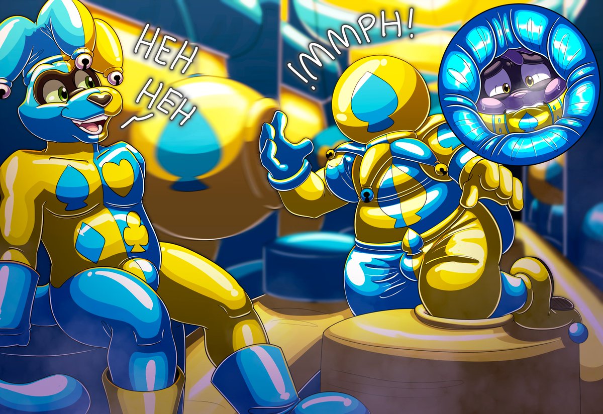 I thought you say this is an easy obby to finish, then why do you gagged me and put an inflatable hood on me huh >m> !!