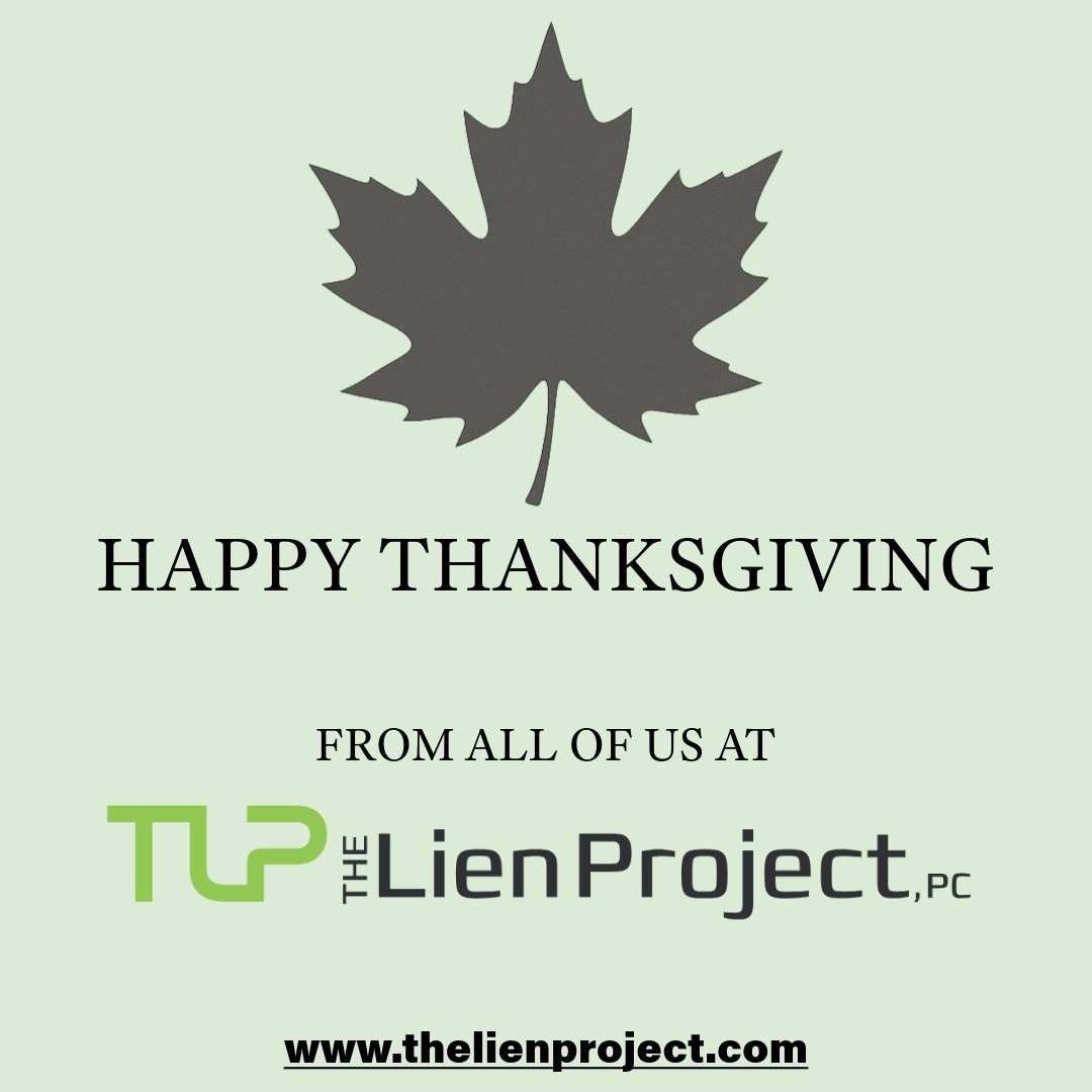 TLienProjectPC's tweet image. Wishing you a warm and restful Thanksgiving.

From all of us at The Lien Project, PC.