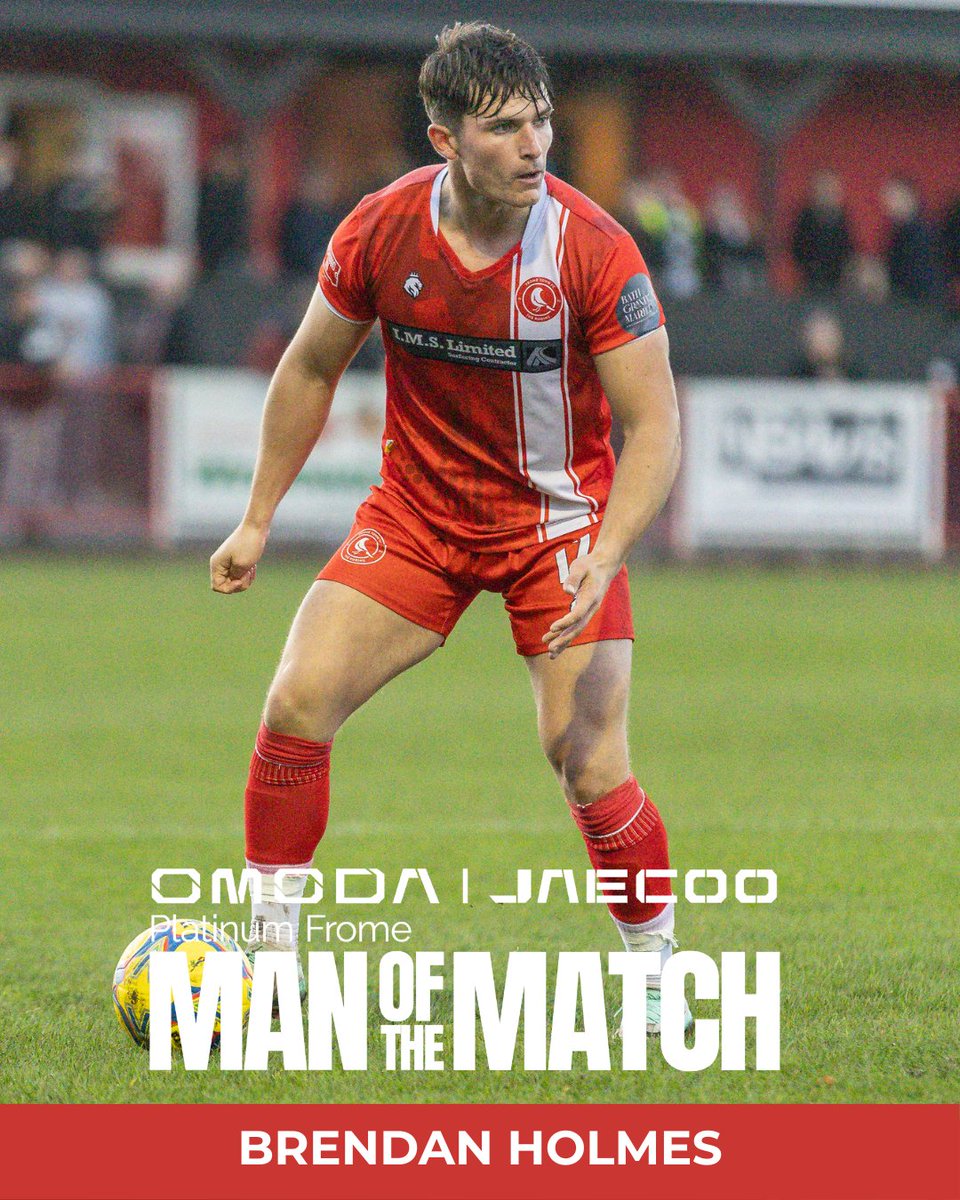🔴⚽ The Platinum OMODA &amp; JAECOO MAN OF THE MATCH ⚽🔴

Brendan Holmes 

#FTFC #FromeTown #RedArmy #nonleague #MOTM