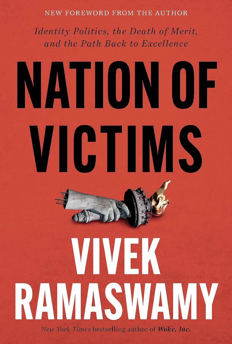 Aethelleas's tweet photo. Republicans are doing the party a deep disservice by not reviewing the book Ramaswamy wrote as the foundation of his political principles for his national run: Nation of Victims.

Absolutely nothing he has said is a surprise to anyone who actually read this 2024 Campaign Manifesto.

And in fact his every betrayal of Republican, and American, pseudo-principles - and his elaborate recasting of Western Civilization in Brahmin Indian terms (and his enduring commitment to his Indian roots as his homeland, and view of Hinduism’s Caste Hierarchy as a Neo Global Oligarchy) - are contained therein.

Right down to his portrayal of Upper Caste Indians as the perfect Guardians of a Neoplatonic Empire, and even the Heirs of Rome.

Justified by his Indian”-American” pop-philosophy pseudo-history of the West; culminating in a Hindutva manifesto for a Neoliberal Global Oligarchy, casting (Caste-ing) Hindu Indian Brahmins as the natural heirs of the Global Western Order - and the key creators of a Platonic Greco-Roman Globalism.

People just watched create an opening for him to pump a version of his Indian-led Global ‘Monotheism’ that was a perfect parallel to Biblical Truths.

And the Uniparty walked him right up to the podium of NatCon then the RNC as a “Libertarian Conservative”.