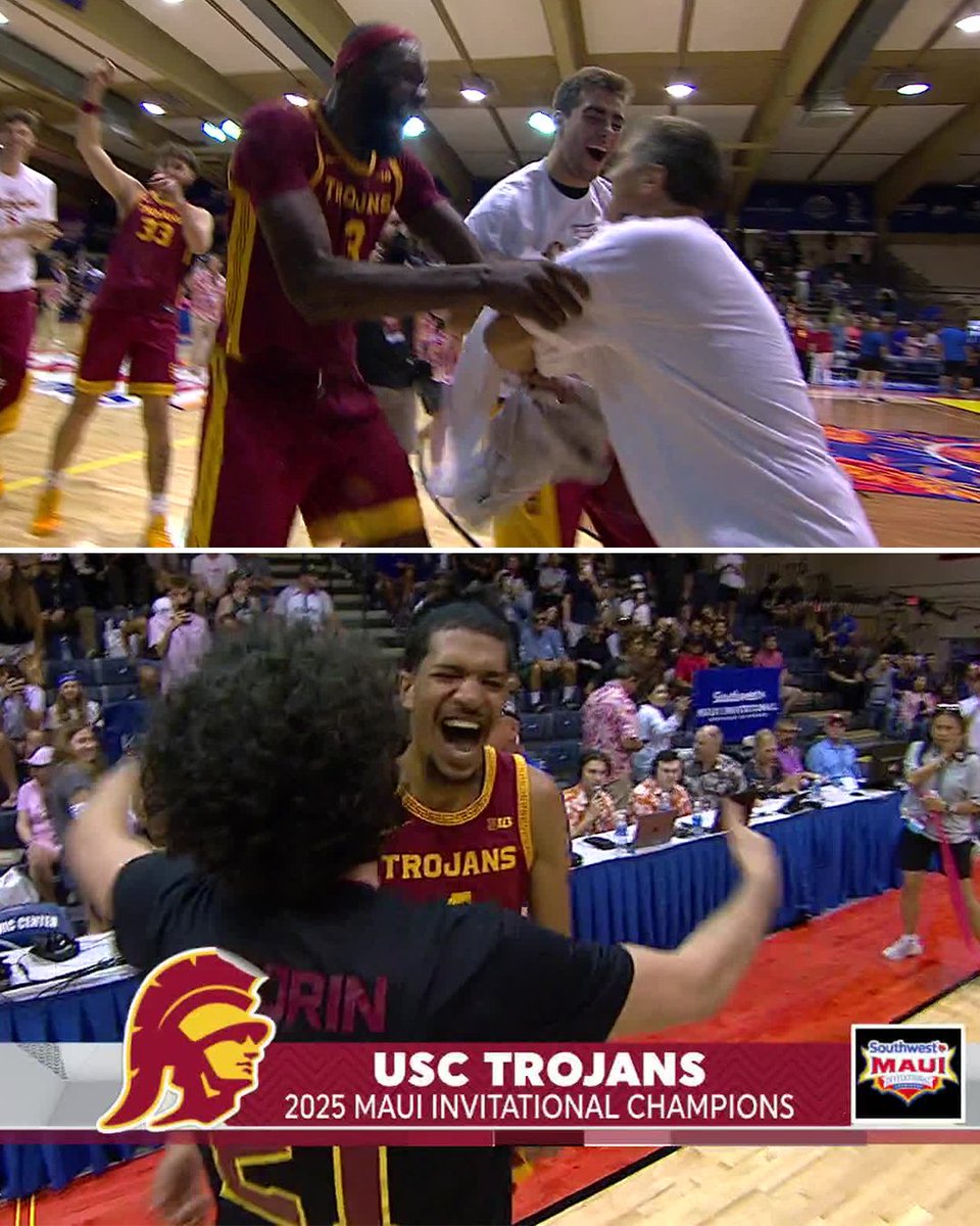 espn's tweet image. The USC Trojans got the job done in Maui 🏆😤