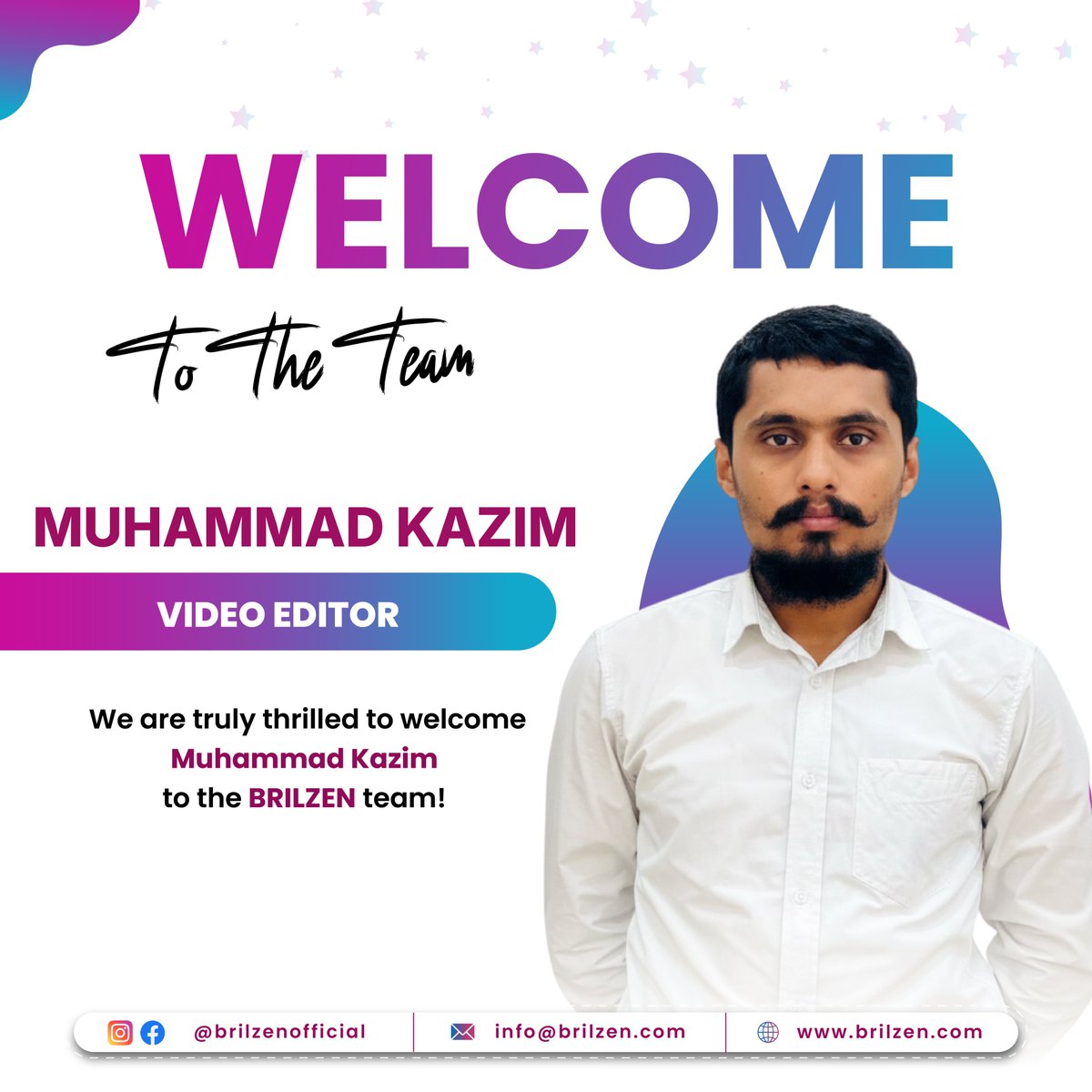 brilzenofficial's tweet image. 𝗧𝗵𝗿𝗶𝗹𝗹𝗲𝗱 𝘁𝗼 𝘄𝗲𝗹𝗰𝗼𝗺𝗲 𝗠𝘂𝗵𝗮𝗺𝗺𝗮𝗱 𝗞𝗮𝘇𝗶𝗺 to the 𝗕𝗥𝗜𝗟𝗭𝗘𝗡 team as our 𝗩𝗶𝗱𝗲𝗼 𝗘𝗱𝗶𝘁𝗼𝗿!
Looking forward to the innovative visuals he’ll bring to our content.
#BRILZEN #WelcomeAboard #videoeditor