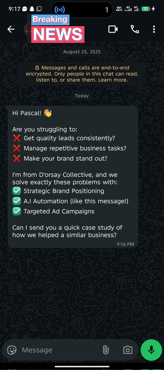 pasca_lflow's tweet image. I just proposed a WhatsApp outreach demo for a client using n8n + Evolution API 
• Auto-sends personalized messages to leads 
• Runs 24/7 without lifting a finger 
 
Sending a demo and waiting for What&apos;s next. I&apos;ll share the results once he sees it
#Automation #LowCode