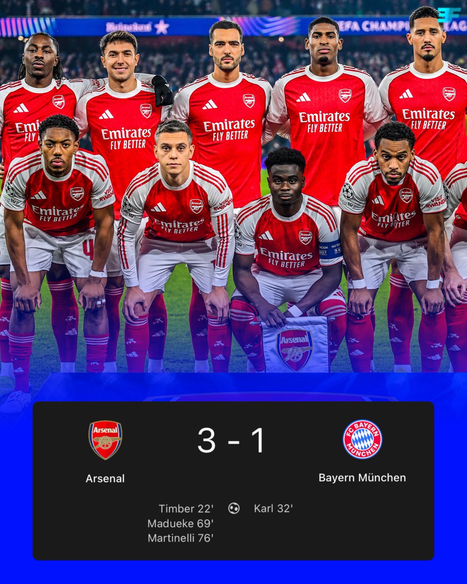 eurofootcom's tweet image. 🚨🔴 𝐎𝐅𝐅𝐈𝐂𝐈𝐀𝐋 | Arsenal are the FIRST team to beat Bayern Munich this season. ✅