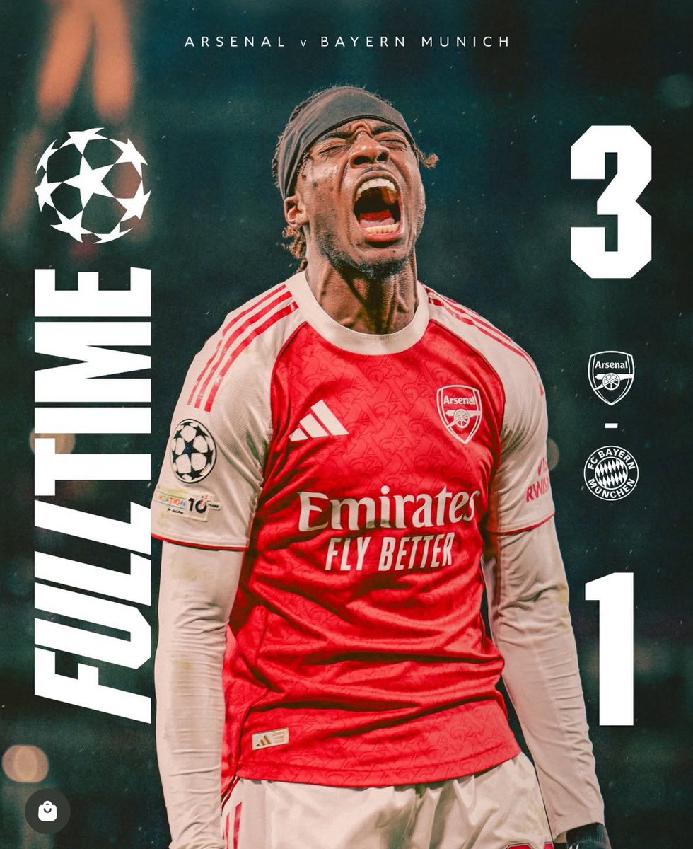 Well done @arsenal 😊⚽️🇬🇧 #ChampionsLeague #ARSBAY