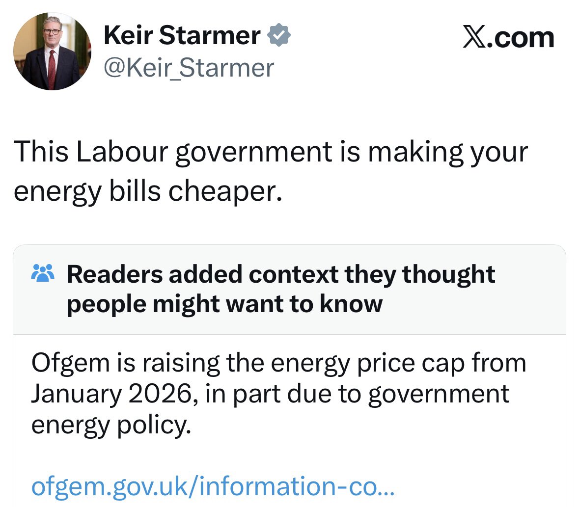 JamesMelville's tweet image. Keir Starmer receives a community note &amp;amp; fact check.