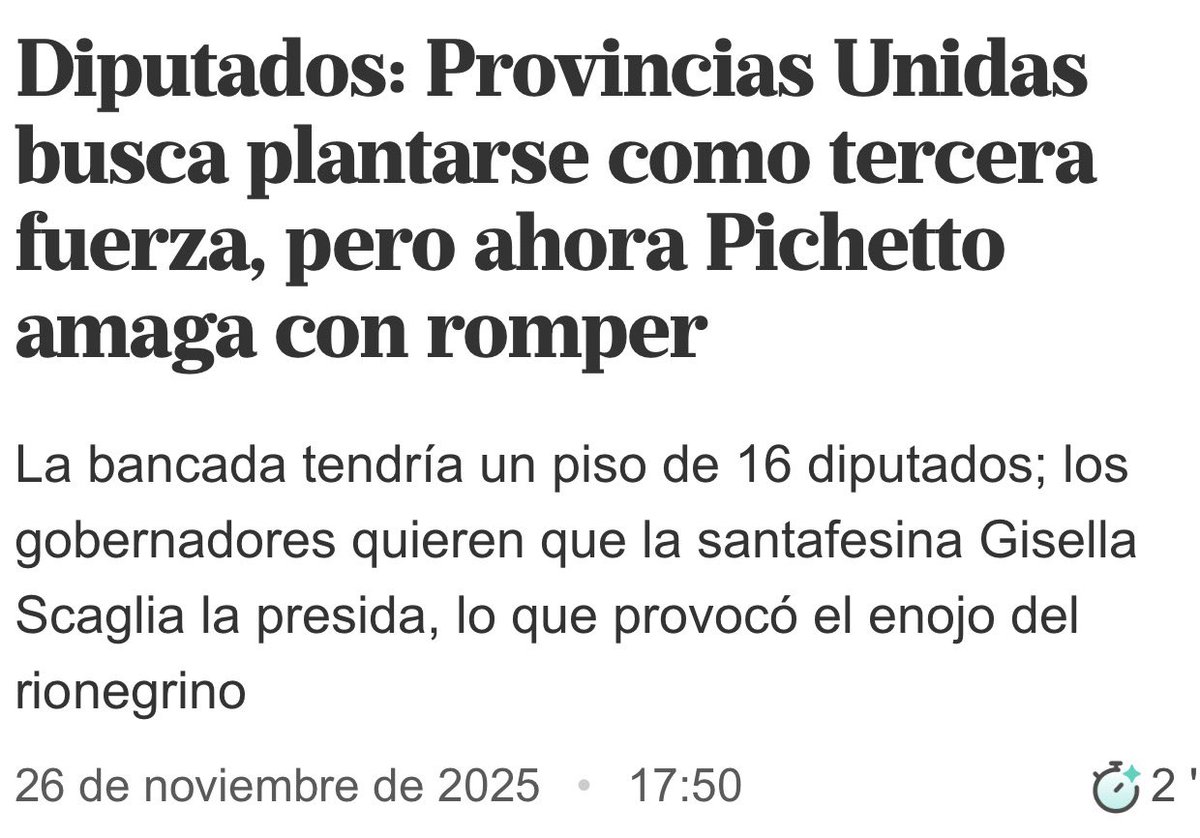Catástrofe electoral para el tibio consorcio ‘Provincias Unidas’, y ocaso político de Pichetto -quien ya cotiza a un precio más bajo que una bolsa de zanahorias.

El Rionegrino Apócrifo rompe el bloque -si es que se le puede llamar así-, para armar uno propio junto a… Nicolás