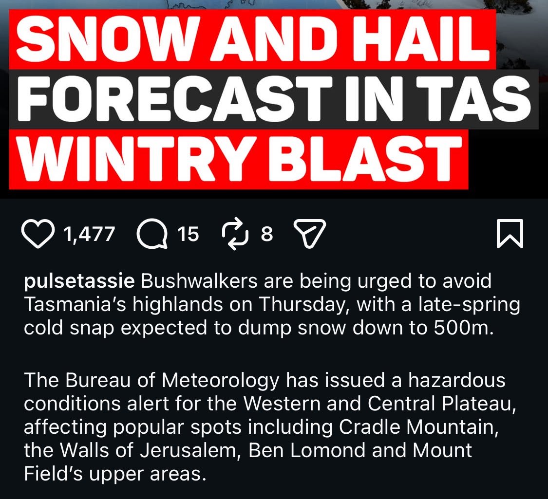 Everyone knows that Tassie summer is January through March! ❄️☃️