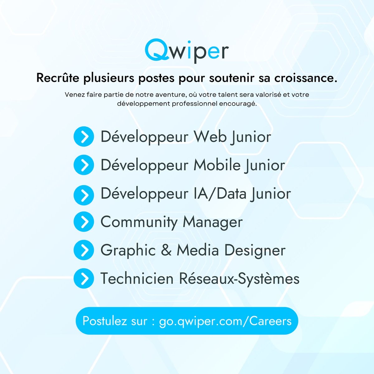 Rejoignez Qwiper : go.qwiper.com/careers
