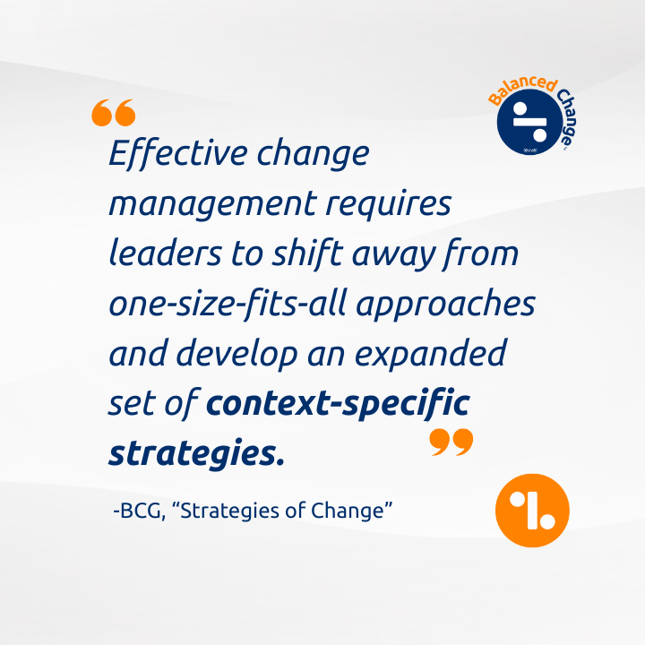 Levvel_Inc's tweet photo. One-size-fits-all change plans look tidy on paper, but people do not live on paper.

This quote is a reminder that effective change management is about context, not just templates. Adjust the strategy to the team, the risk, and the reality on the ground.

#ChangeManagement #OCM https://t.co/aV0IomlKCA