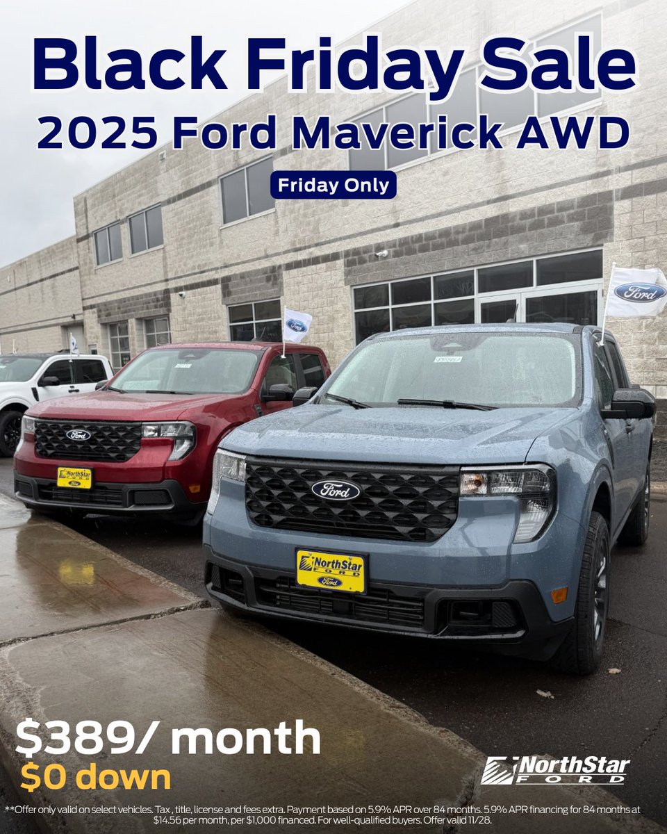 Don't miss out on Black Friday at NorthStar Ford! 

#NorthStarFord #Ford #Duluth #Minnesota