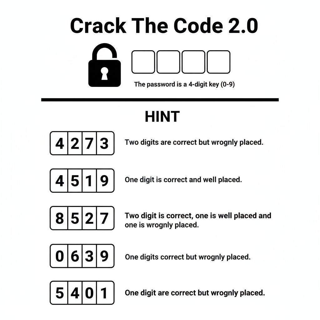 spazr_'s tweet image. I forgot my phone’s 4-digit PIN… and all I have left are these clues.
If this were your device, what code would you try first?
Drop your answers in the comments — let’s see who cracks it 👇🔥 #BrainTeaser #LogicPuzzle #CrackTheCode
#PuzzleTime #ThinkSmart
#CommentYourAnswer #IQ