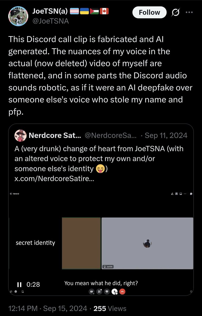 TheBroDelta's tweet photo. Okay dropping formalities for a sec. So either that admission that came out is real an was "illegally" recorded, or it's AI fake and bozo was willing to lie to the police to pursue legal action (personal gain). Who's to say?

https://t.co/j1AvuT6I55

https://t.co/SzQB4tsbMt https://t.co/MjBPzZq0Hq