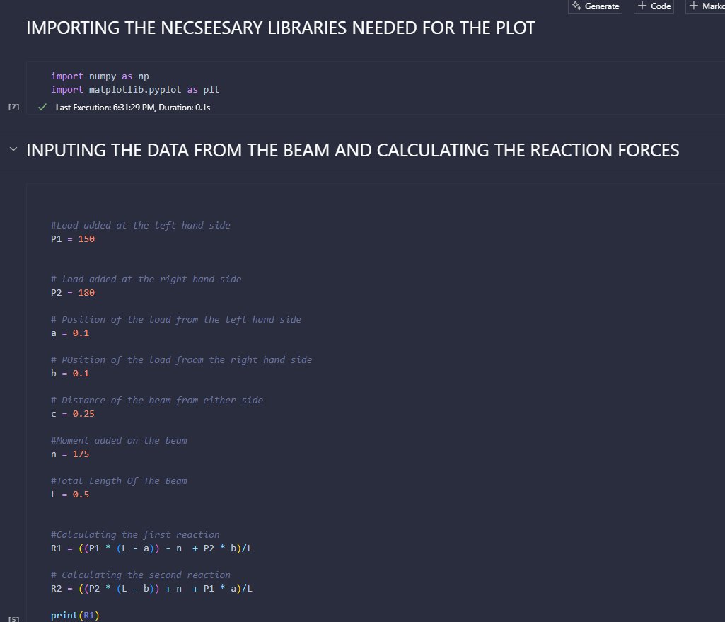 simplybright75's tweet image. I was confused when we were taught shear force and bending moment in class.

So I coded it in Python. Then I simulated it in SolidWorks.

Now I understand what’s really happening inside the beam. Visual learning is powerful.

#EngineeringStudent #BendingMoment #SFD #PythonCode