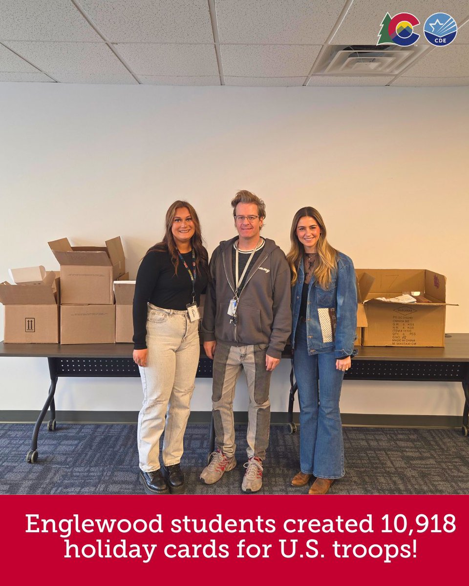 codepted's tweet image. What a way to give thanks! Colorado&apos;s Finest Salon &amp;amp; Spa Academy students at Colorado’s Finest High School of Choice in @EngSchools created and signed 10,918 holiday cards for KYGO’s “10K for the Troops” campaign.