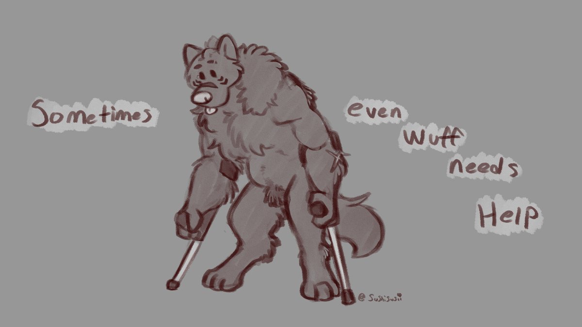 SushiSusii's tweet photo. Sometimes.. even wuff needs a little help🩼 https://t.co/WEPkmLIRgR