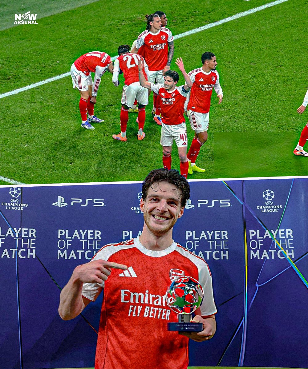 The UEFA Champions League MOTM against Bayern Munich. Declan Rice.