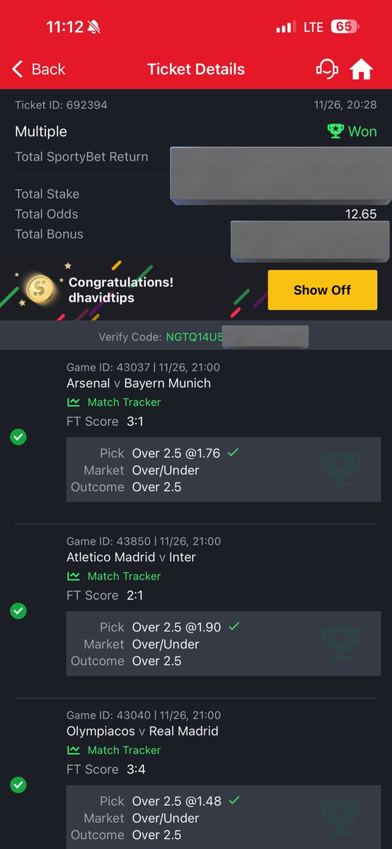 Another big congratulations 

We go again. 12 odds won and paid out.  

Thanks to UEFA 🥳🥳🥳🥳🥳🥳🥳

Let’s go again drop aza for gift
