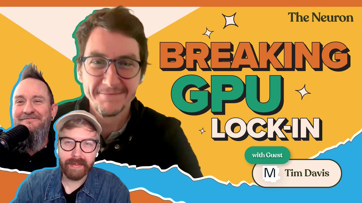 AI is having its Android moment. 🤚🤖

In this episode of The Neuron Podcast, we sit down with <a href="/iamtimdavis/">tim</a> (Co-Founder &amp; President of <a href="/Modular/">Modular</a>, ex-Google Brain) to unpack why Modular raised $250M to break AI’s GPU lock-in.

Reimagine how AI gets built and deployed:
📺 YouTube: