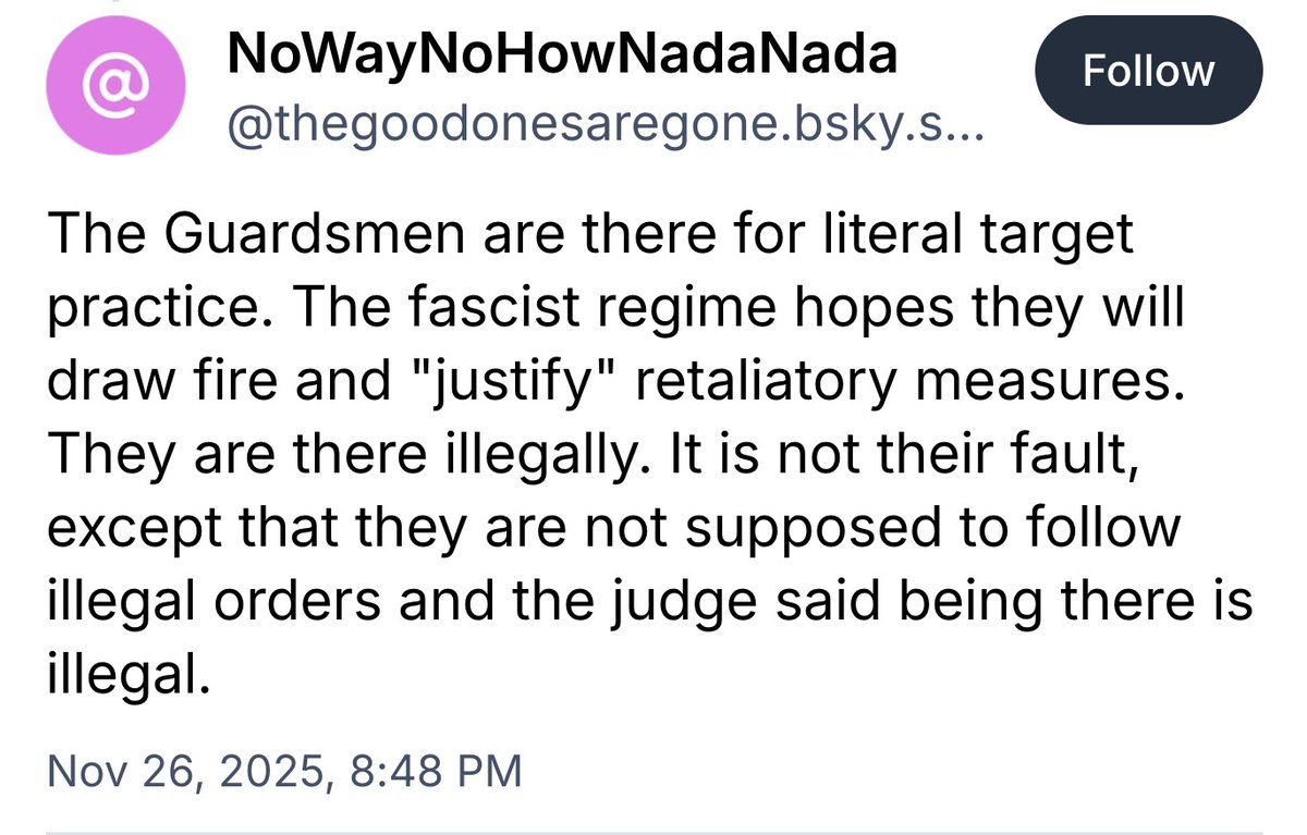 MrAndyNgo's tweet image. &quot;dont enforce fascism and you won&apos;t get shot.&quot;

Antifa and leftists on Bluesky are celebrating the ambush shooting of the National Guard troops near the White House. They repeat the false claim being popularized by leftists that those troops are following illegal orders from the…