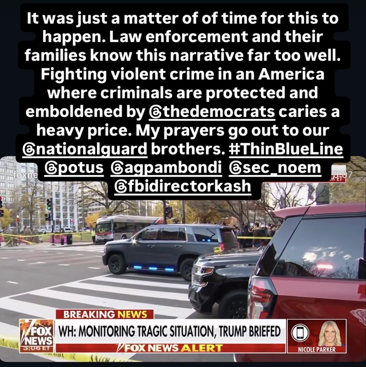 CTLandavazo's tweet photo. Fighting crime in an era where criminals are emboldened and protected comes with a heavy price law enforcement families have paid for years. My condolences to our @NationalGuard members who paid the ultimate sacrifice today. #Rip #ThinBlueLine  @POTUS @FBIDirectorKash @PeteHegseth @AGPamBondi