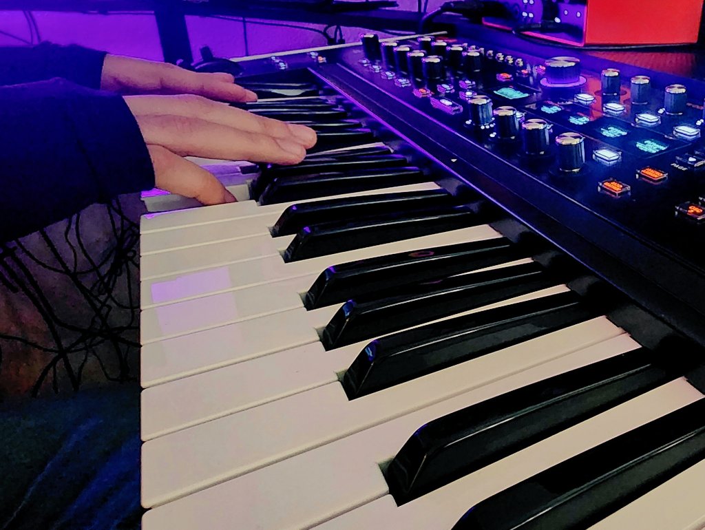 Random pic of the initial composing process. I'm a longtime guitarist but I recently found a love in writing with keys and playing them in general. I've started really working on improving my playing.🖤