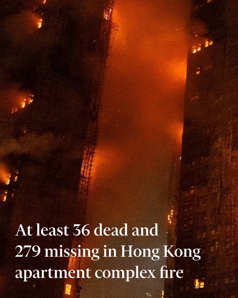 GCAssets's tweet image. A massive fire that tore through several large apartment buildings in #HongKong&apos;s northern Tai Po district has killed at least 36 people and left 279 missing, the city&apos;s authorities have said.