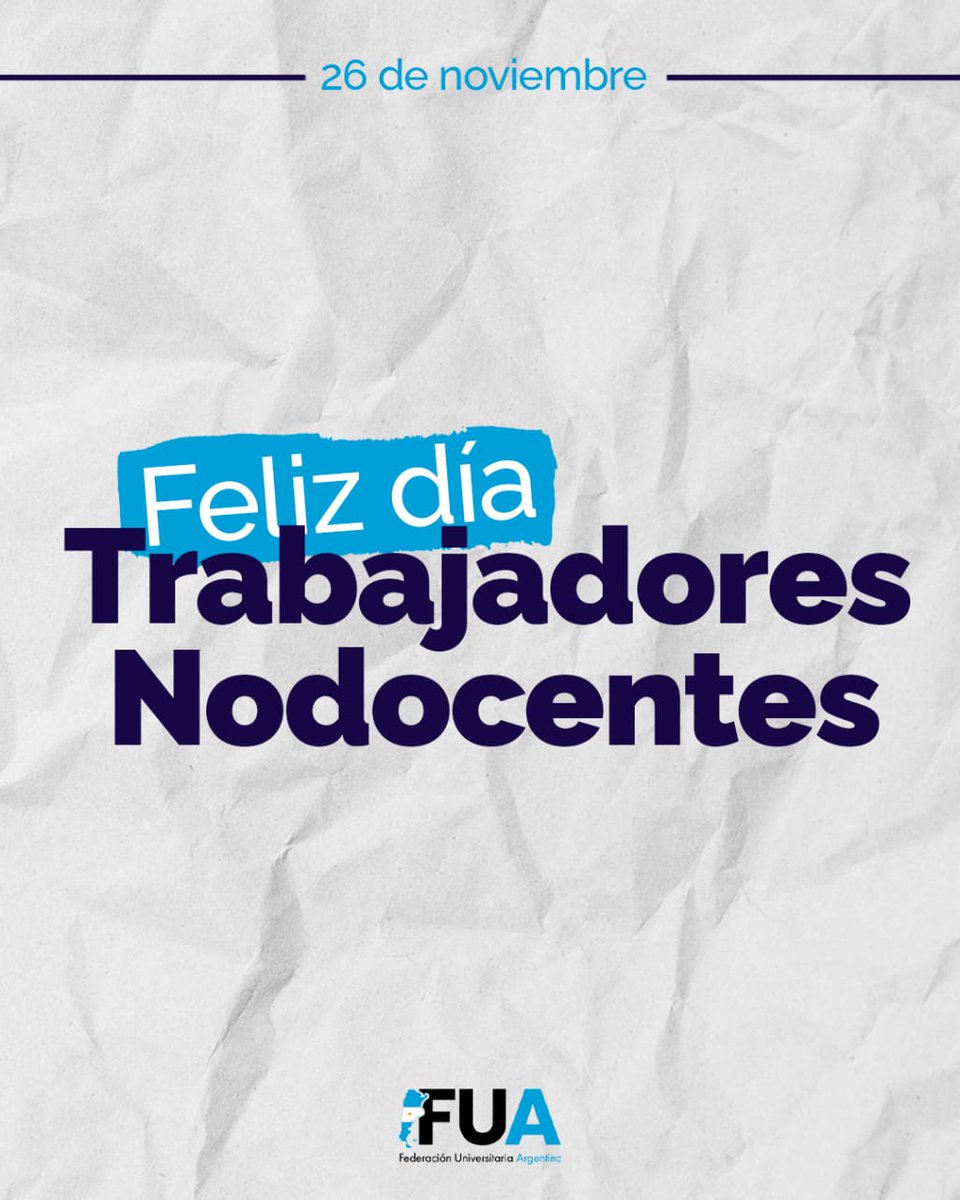 Feliz día a los y las trabajadores y trabajadoras nodocentes. 

En su día, recordamos el trabajo cotidiano que hace posible el funcionamiento de la Universidad Pública Argentina, la institución más importante del país.  

<a href="/fatunoficial/">FATUN</a> en su nombre, ¡Feliz día!