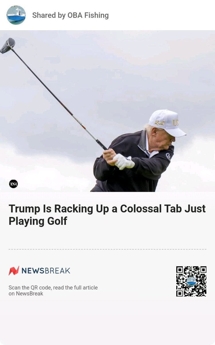 FishingSWFL's tweet image. Trump Is Racking Up a Colossal Tab Just Playing Golf #DonaldTrump #Golfcourse #Golfclub #NewJersey
share.newsbreak.com/g32nf2qt