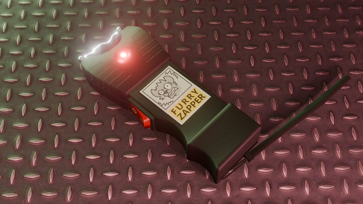Jinxxy_com's tweet photo. Check out the Furry Zapper by @Fewiix_vr, a crackling stun-gun prop that lets your avatar throw out 100,000-volt attitude. 

It’s included in the Black Friday discounts on Jinxxy.

🔗 https://t.co/YzeiJuYnv5 https://t.co/7XZIZEQnOa