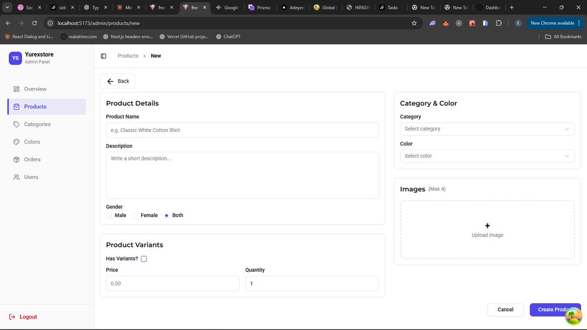 0x_Adeyemi's tweet image. Working Admin page of an e-commerce website,
I love how it’s turning out 😍