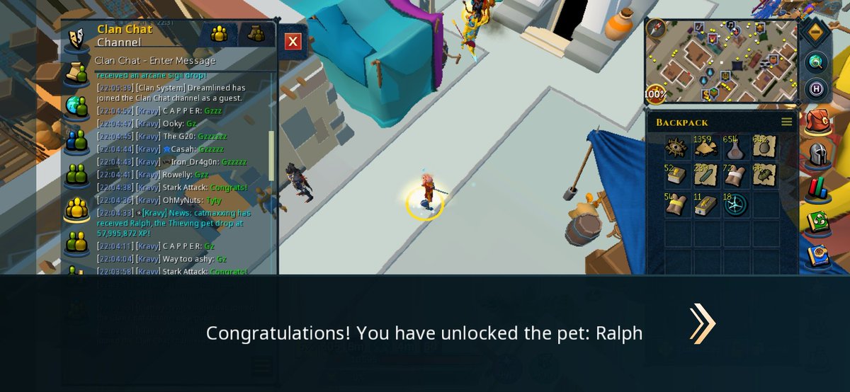 i got the thieving pet while showering👍