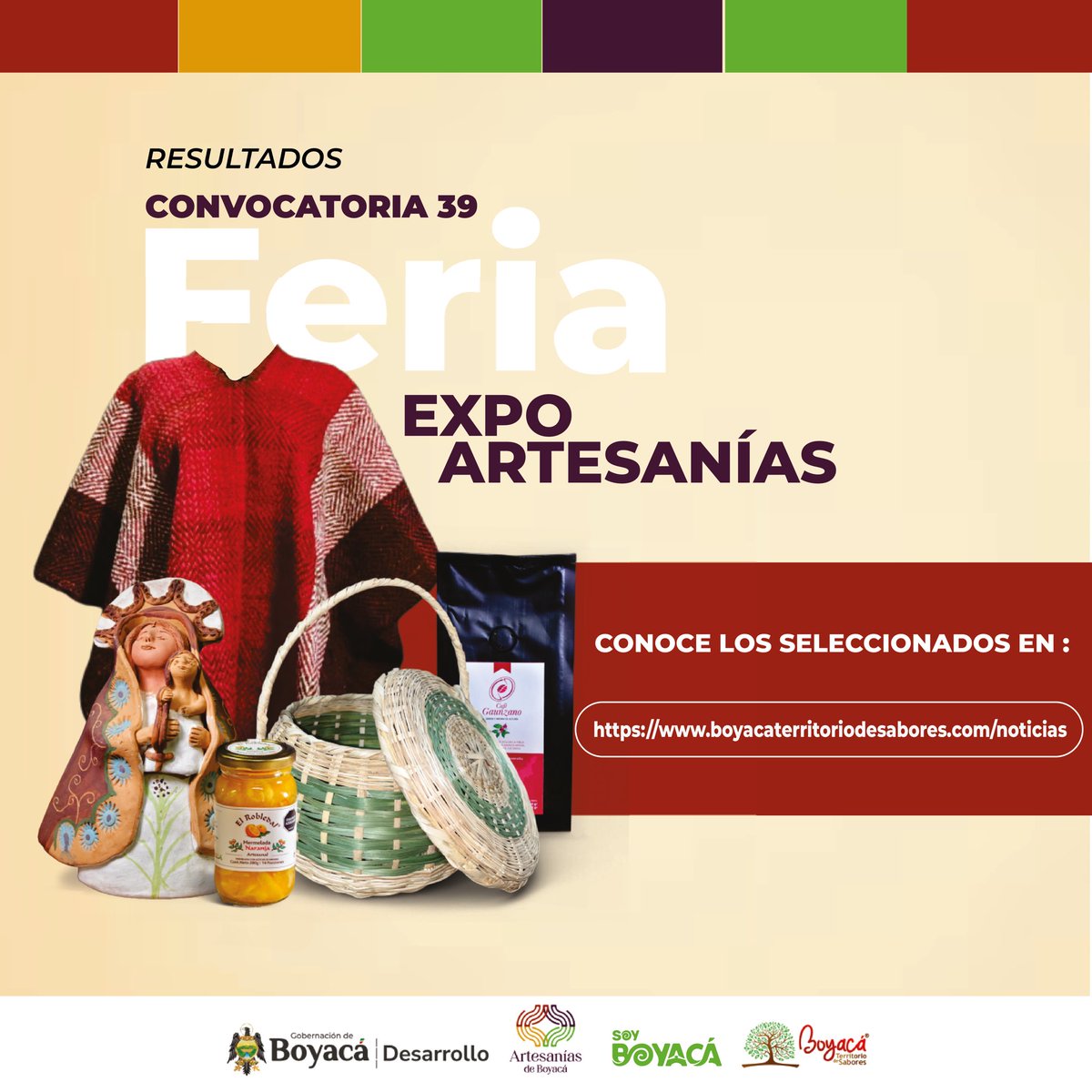 Ya están disponibles los resultados de la Convocatoria 39 #BoyacáTerritorioDeSabores, para los empresarios de Agroindustria que serán parte de Expoartesanías 2025.

🎯 Consulta los resultados en:
 boyacaterritoriodesabores.com/noticias/resul…