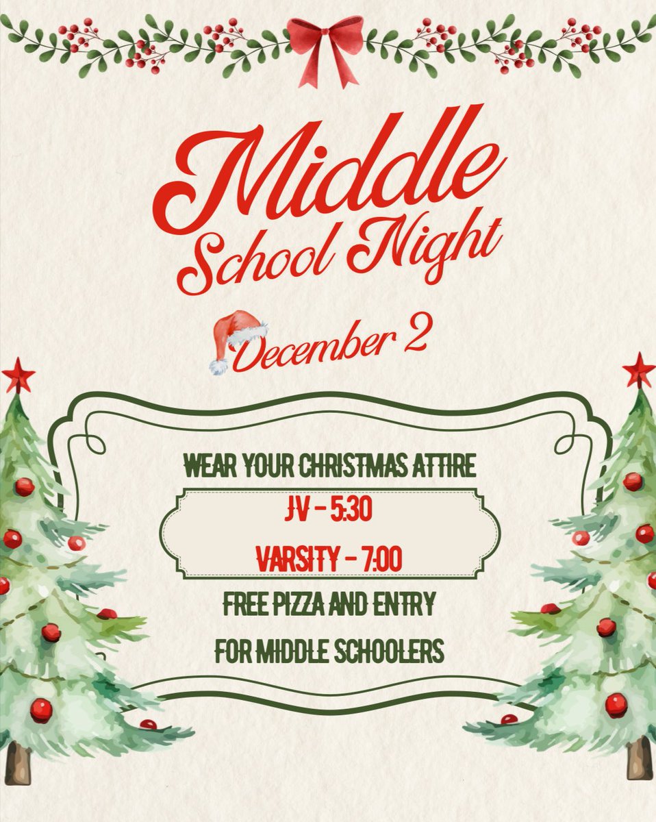 Join us Tuesday, December 2nd, for our home game against LBJ. Game times: 5:30 &amp; 7:00. It’s Middle School Night - we’ll introduce visiting Middle School Girls’ Basketball players in between games &amp; we’ll have free entry &amp; free pizza for them! <a href="/CovingtonMSFAA/">Covington Fine Arts Academy Department</a> <a href="/BedichekMS/">Bedichek MS</a>
