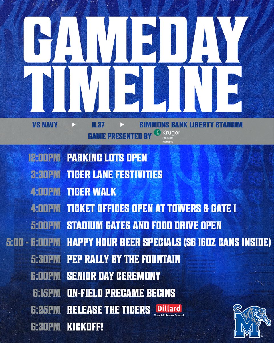 IT'S GAMEDAY AND SENIOR DAY!

#GoTigersGo | <a href="/Kruger_Inc/">Kruger inc.</a>