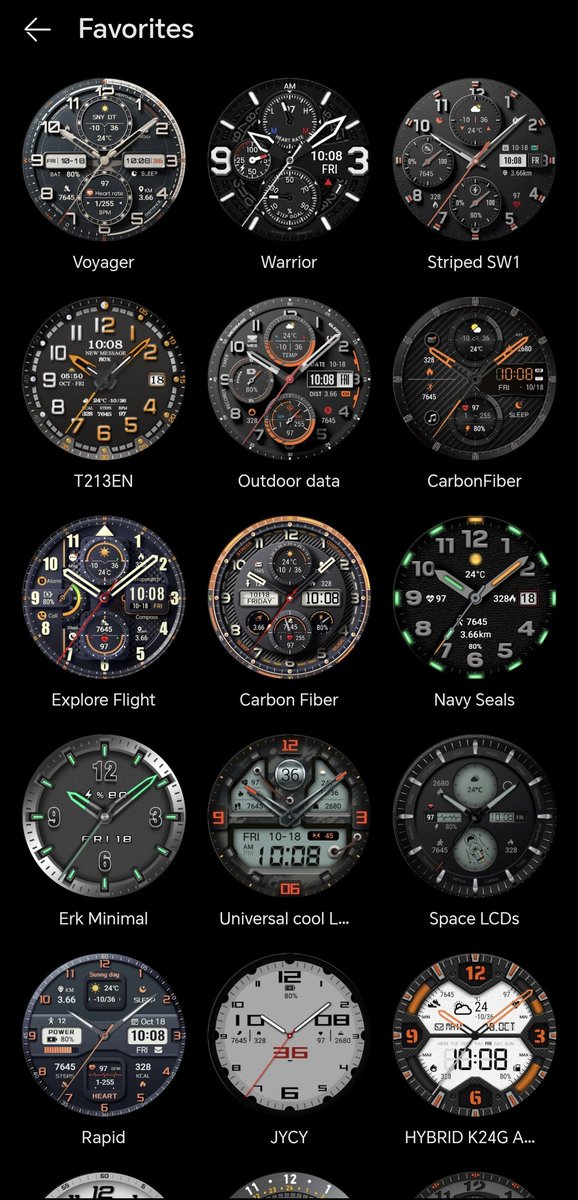 saszynski's tweet image. Kilka zapisanych w ulubionych i nie mogę się zdecydować.
Po godzinie w każdej coś mi nie pasuje.

Na jedno chciałem zwrócić Państwa uwagę.
Mianowicie pod względem wyboru tarcz, Huawei bije Garmina jak szkolny łobuz pierwszaka.