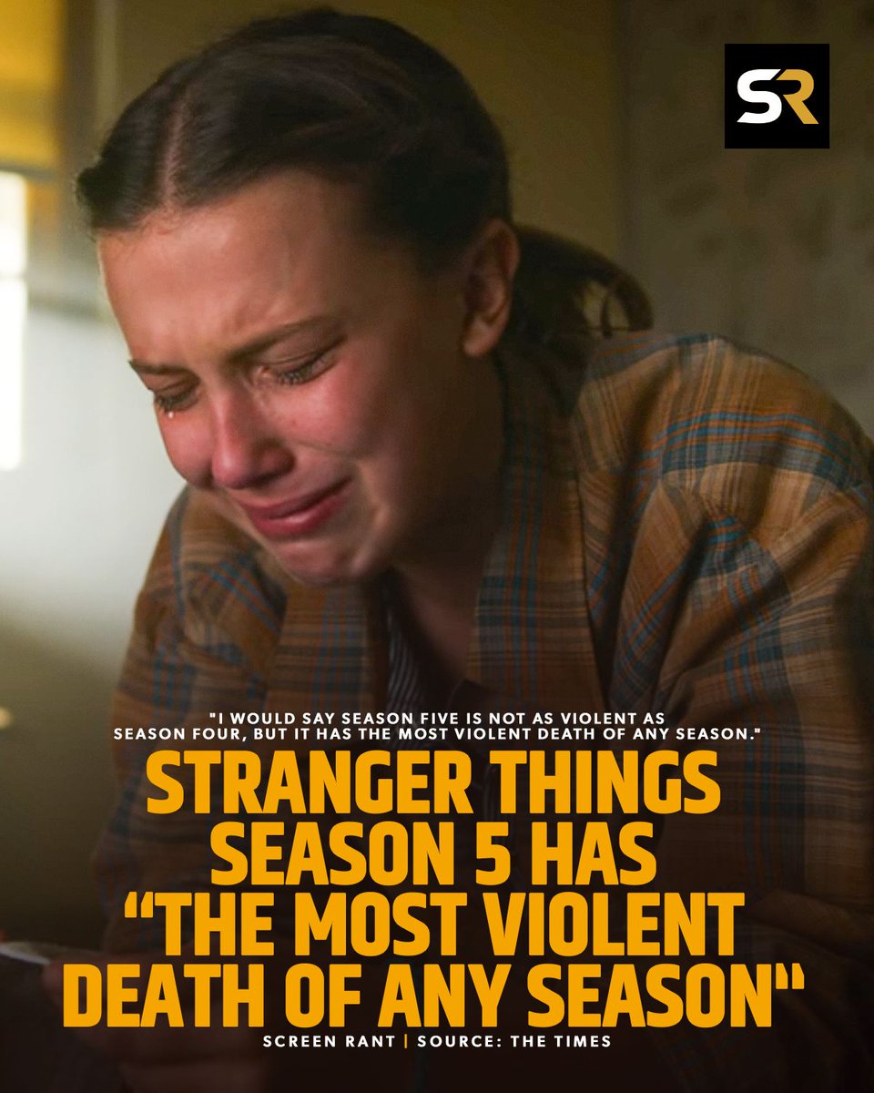 #StrangerThings Season 5 starts tonight and The Duffer Brothers are preparing fans:

"I would say season five is not as violent as season four, but it has the most violent death of any season."

Read more: screenrant.com/stranger-thing…