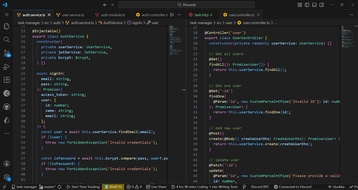 ekojoecovenant's tweet image. Day 2 of 500:

Yesterday I promised to implement user authentication and authorization, and integrate it into the task management system for a complete app with user auth. And I did.

Repo: github.com/Ekojoecovenant…

#500DaysOfCode #nestjs #js #backend #dev #DevCommunity #auth #app
