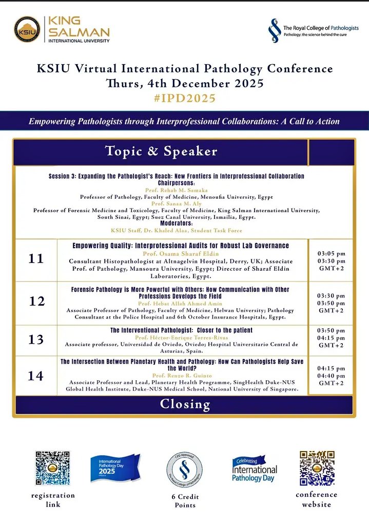 duckhuca's tweet image. 🟠 I&apos;m very honoured to be part of this teaching initiative. 
💪🏽 Empowering Pathologist.
👏🏽 Many thanks to Dr Fatma and the King Salman International University for the invitation.
💉 The Interventional Pathologist: Closer to the patient.