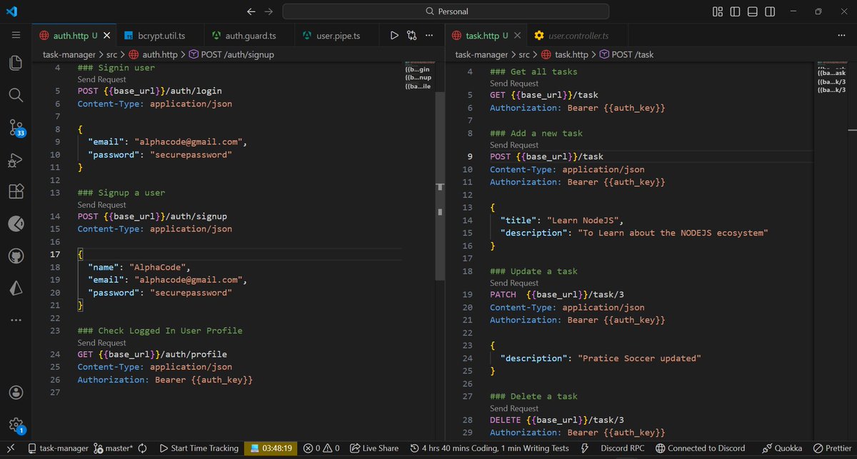 ekojoecovenant's tweet image. Day 2 of 500:

Yesterday I promised to implement user authentication and authorization, and integrate it into the task management system for a complete app with user auth. And I did.

Repo: github.com/Ekojoecovenant…

#500DaysOfCode #nestjs #js #backend #dev #DevCommunity #auth #app
