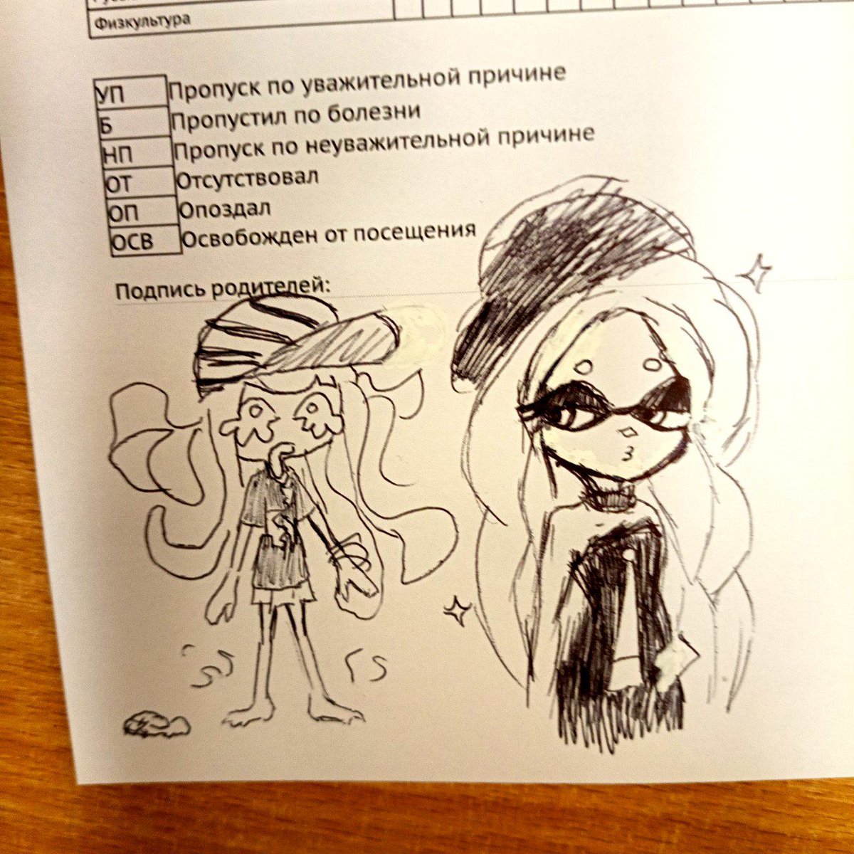 I was given a report card with grades, time to draw
#splatbands