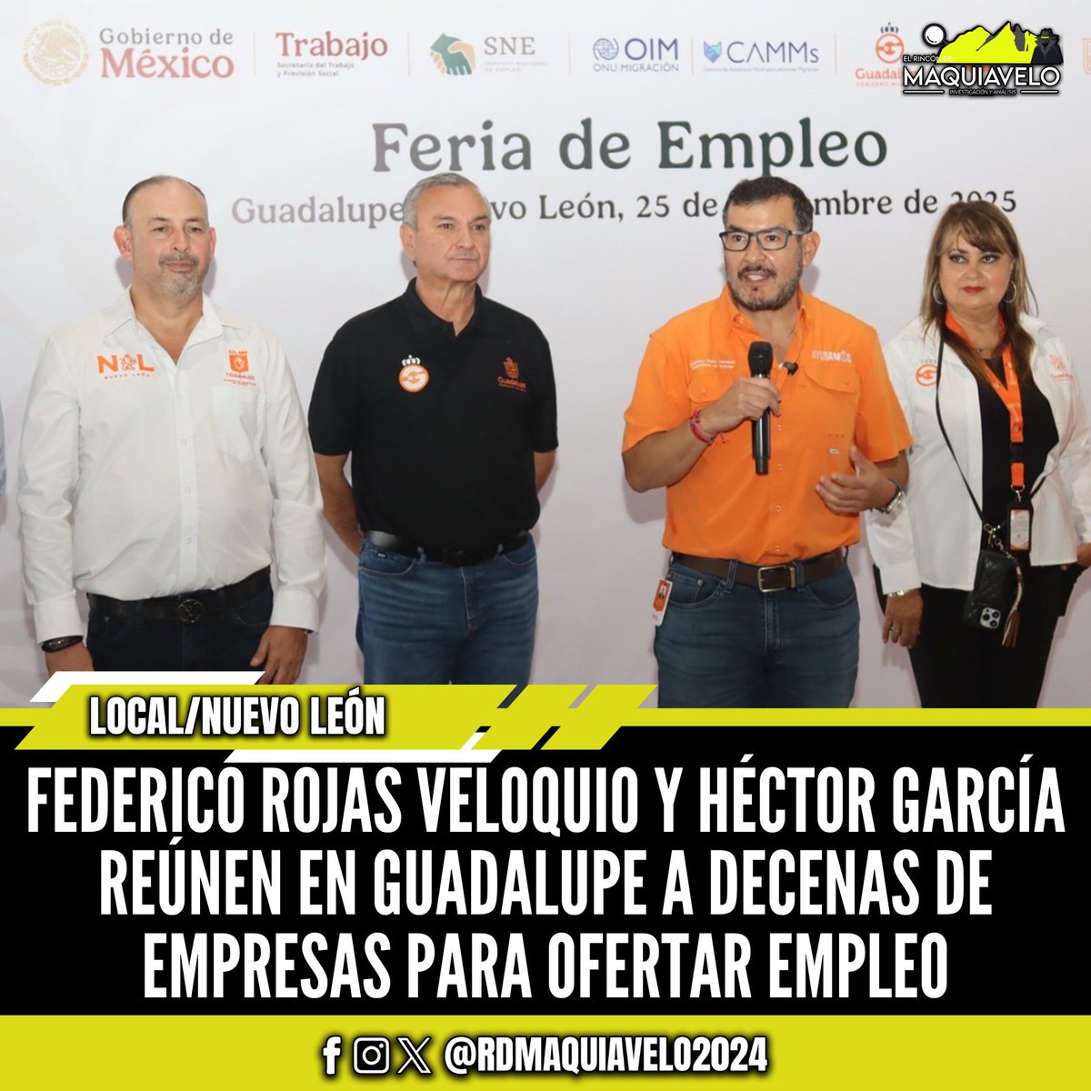 FEDERICO ROJAS VELOQUIO (<a href="/federicorojasv/">Federico Rojas</a>) Y HÉCTOR GARCÍA (<a href="/HectorGarciaNL/">Héctor García García</a>) REÚNEN EN GUADALUPE A DECENAS DE EMPRESAS PARA OFERTAR EMPLEO 

elrincondemaquiavelo.com/federico-rojas…