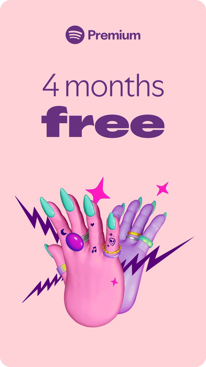 Hey, I’ve got a link that gets you 4 free months of Spotify Premium. Check it out.  open.spotify.com/referral/00398…