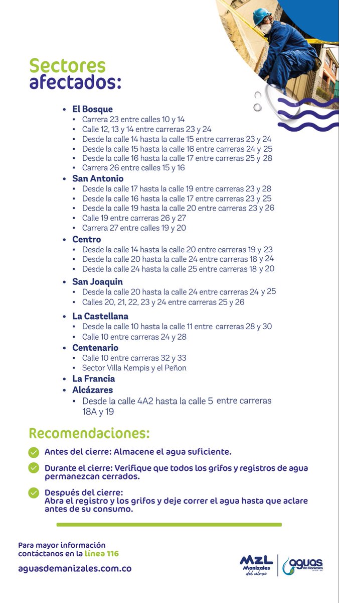 Entérate de la suspensión programada que habrá el día de mañana en el siguiente boletín: