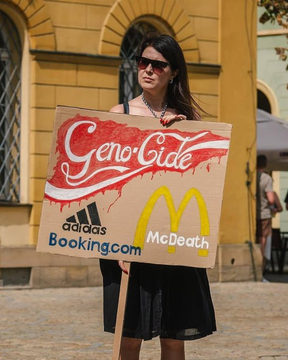 Boycott anyone and anything that supports genocide!