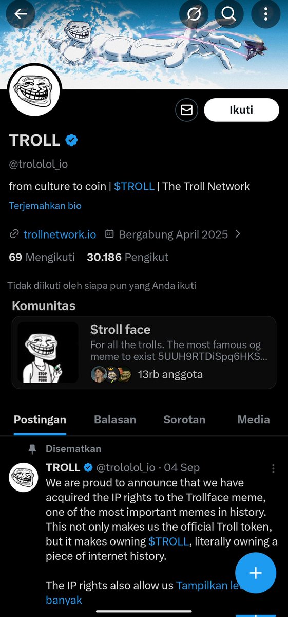 The first thing we’re going to talk about is <a href="/xrptrollnfts/">Xrptroll</a>
The real troll lies within the Solana network <a href="/trololol_io/">TROLL</a>
Even the troll’s posts were replaced and turned into an XRP logo, HAHAHAHAHAHA.