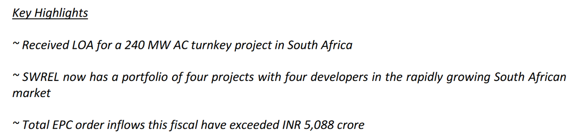 CapitalMarket17's tweet image. #SWSOLAR 

Sterling and Wilson Renewable Energy gains 2.4% on winning second South African project this fiscal valued at aboiut Rs 1,313 crore.