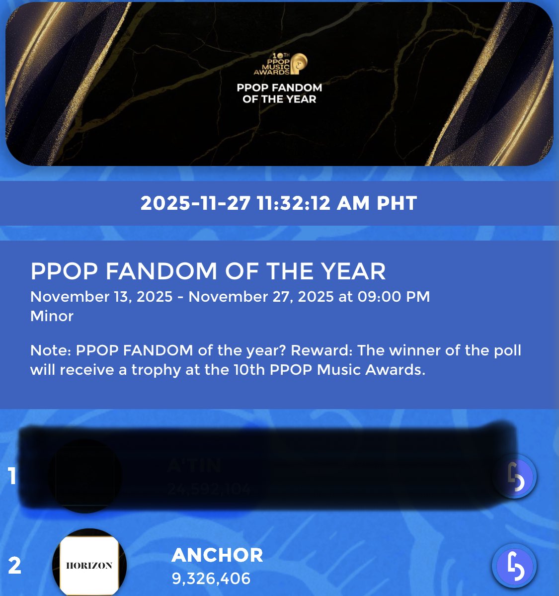 H7NSupporter's tweet image. Rank 2 #HORI7ON #ANCHOR